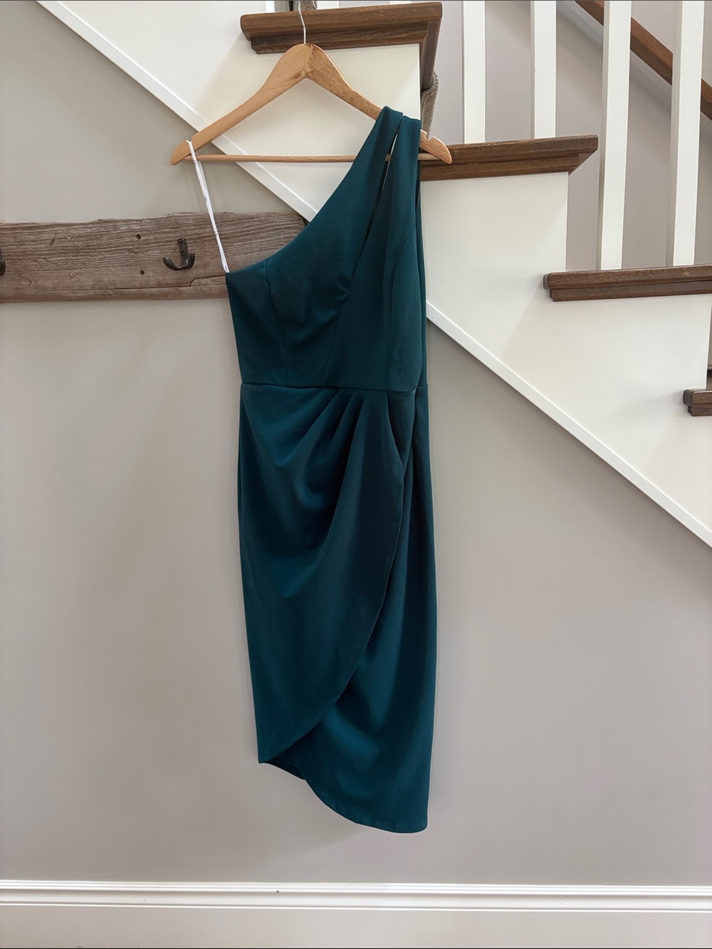 Lulu’s One-Shoulder Teal Green Cocktail Dress Size Medium